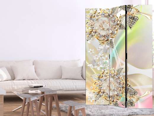 Screen - Flowers from precious stones on a multi-colored background, 7
