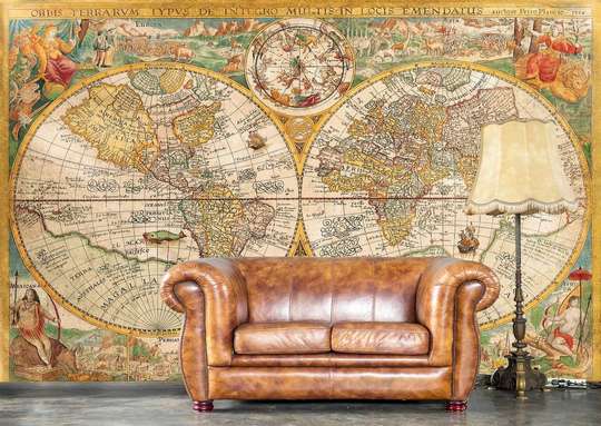 Wall Mural - World map in chocolate colors