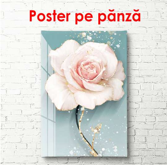 Poster - Trandafir plin de farmec, 30 x 60 см, Panza pe cadru