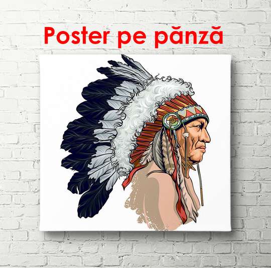 Постер - Индеец, 100 x 100 см, Постер в раме