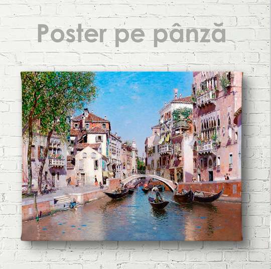 Poster - Orașul pe apă, 45 x 30 см, Panza pe cadru, Pictura