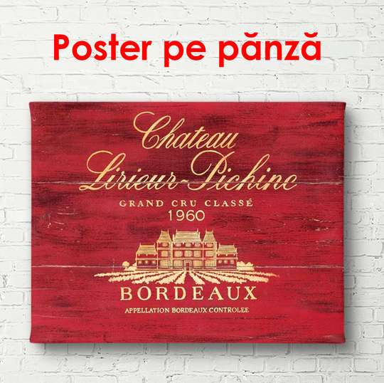Poster - Red board with inscriptions, 90 x 60
