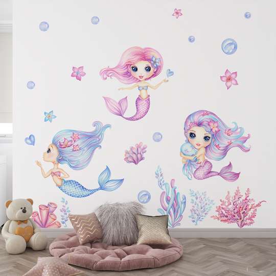 Wall decals, Little Mermaids underswater, SET-2