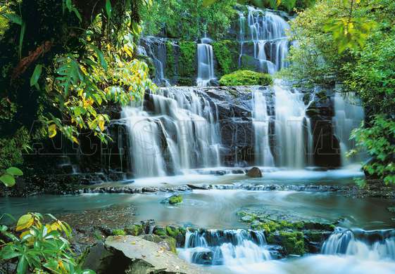 Wall Mural - Rocky waterfall in the wilderness