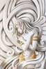 3D Wallpaper - Sculpture of a young lady with golden details