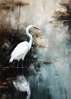 Poster - The white bird, 60 x 90 см, Framed poster on glass, Picturi