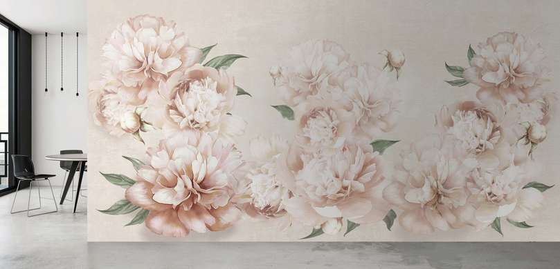 Wall Mural - Pale pink peonies