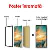 Poster - Long wooden on sunset background, 50 x 150 см, Framed poster