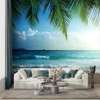 Wall mural - Sea waves and palm trees