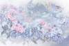 Fototapet - Flori roz cu frunze albastre