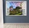 Stickere pentru pereți - Fereastra 3D cu vedere spre un castel cu labirint, Imitarea Ferestrei, 130 х 85