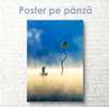 Poster - A man is sailing on a boat, 45 x 90 см, Framed poster on glass, Nature