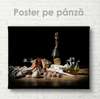 Poster - Wine set, 90 x 60 см, Framed poster on glass, Food and Drinks