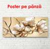Poster - Red poppies on a gray background, 90 x 45 см, Framed poster, Flowers