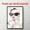 Poster - Fată glamour, 45 x 90 см, Poster inramat pe sticla, Persoane Celebre