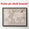 Постер - Карта мира с самолетами и воздушными шарами, 45 x 30 см, Холст на подрамнике, Города и Карты