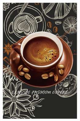 Poster - Cafea, 60 x 120 см, Panza pe cadru