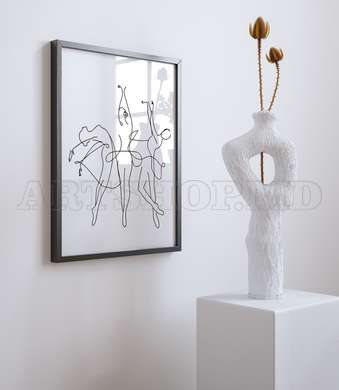 Poster - Ballerina girls, 30 x 45 см, Canvas on frame, Minimalism