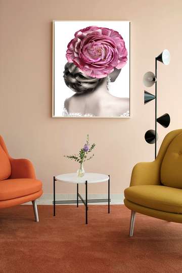 Картина в Раме - Розовая роза, 50 x 75 см