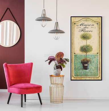 Poster - Ramuri verzi, 50 x 150 см, Poster înrămat, Provence