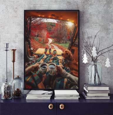 Poster - Autumn day in the forest, 30 x 60 см, Canvas on frame