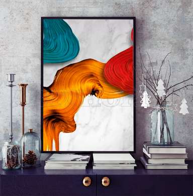 Poster - Bright colors on a graphite background, 30 x 45 см, Canvas on frame, Abstract