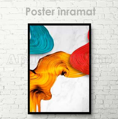 Poster - Bright colors on a graphite background, 60 x 90 см, Framed poster on glass, Abstract