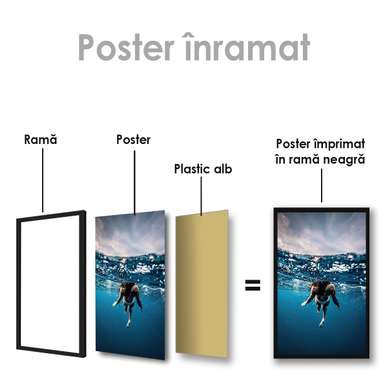 Постер - В океане, 30 x 45 см, Холст на подрамнике