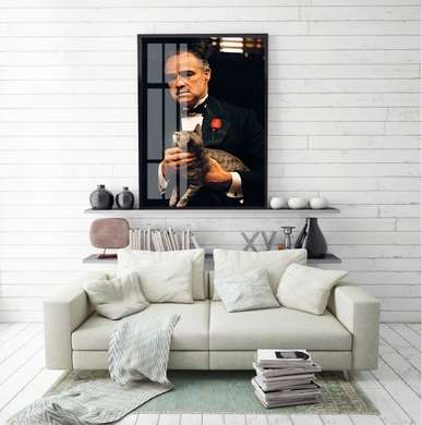 Poster - GodFather, cadru din film, 60 x 90 см, Poster inramat pe sticla