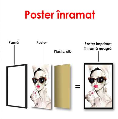 Poster - Fată glamour, 30 x 60 см, Panza pe cadru
