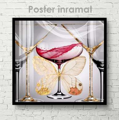 Poster - Băutură de lux, 100 x 100 см, Poster inramat pe sticla