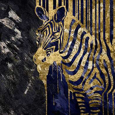 Framed Painting - Zebra glamorous, 60 x 60 см