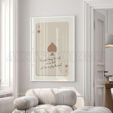 Poster - Ace of Spades with Quote, 60 x 90 см, Framed poster on glass, Quotes