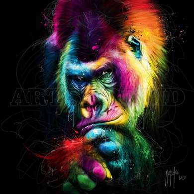 Poster, Art Monkeys, 40 x 40 см, Canvas on frame, Animals