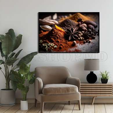 Poster - Autumn Spice Mix, 90 x 60 см, Framed poster on glass, Food and Drinks