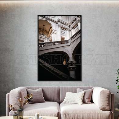 Poster - Architecture of Museum, 60 x 90 см, Framed poster on glass, Maps and Cities