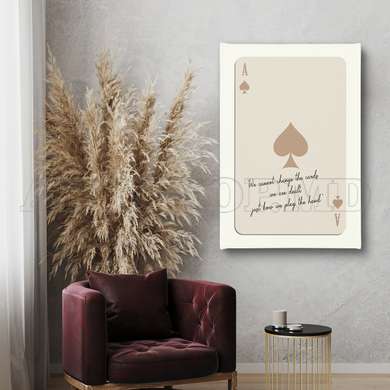 Poster - Ace of Spades with Quote, 60 x 90 см, Framed poster on glass, Quotes