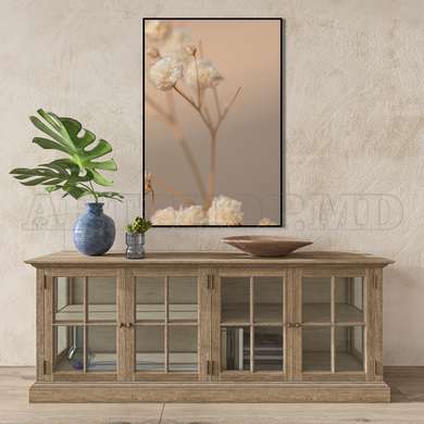 Poster - Dried Gypsophila Flowers, 30 x 45 см, Canvas on frame, Botanical