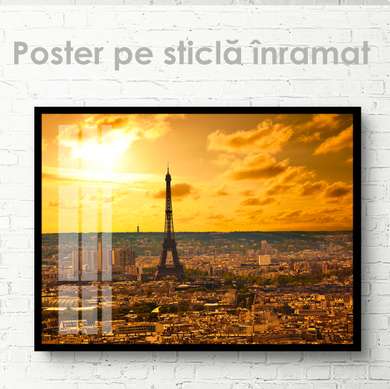 Постер - Париж - виду с верху, 45 x 30 см, Холст на подрамнике