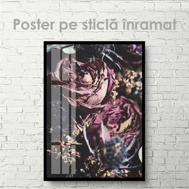 Poster - Flori uscate, 60 x 90 см, Poster inramat pe sticla