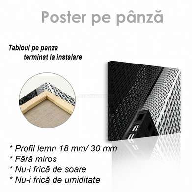 Poster - Building architecture, 100 x 100 см, Framed poster on glass, Black & White
