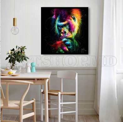 Poster, Art Monkeys, 40 x 40 см, Canvas on frame, Animals