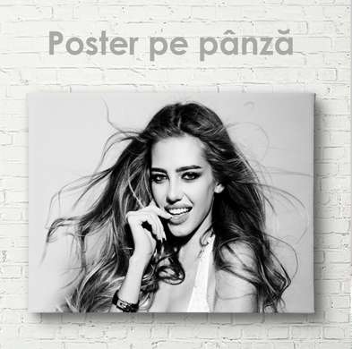 Poster - Elegant girl, 90 x 60 см, Framed poster on glass, Famous People