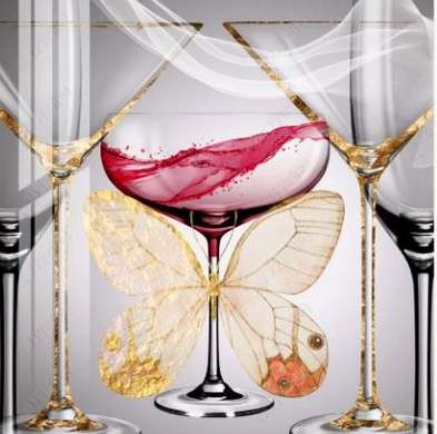 Постер - Гламурный напиток, 100 x 100 см, Постер на Стекле в раме, Еда и Напитки