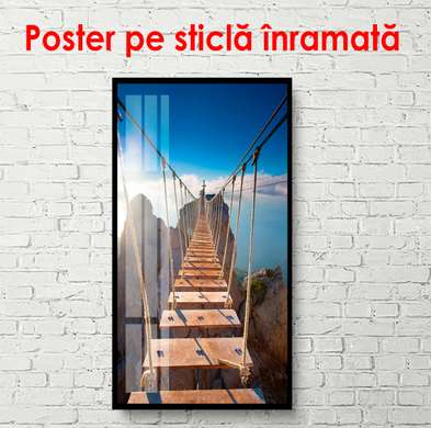 Poster - Bridge in the mountains, 60 x 90 см, Framed poster, Nature
