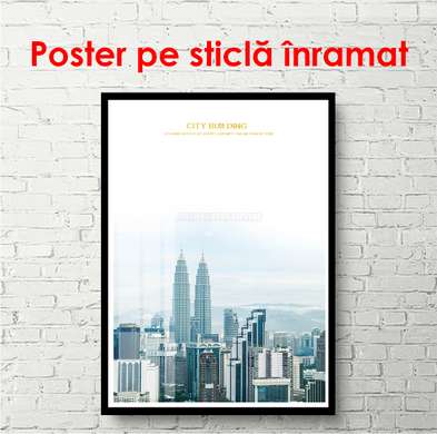 Poster - Clădirile grandioase, 45 x 90 см, Poster inramat pe sticla, Orașe și Hărți