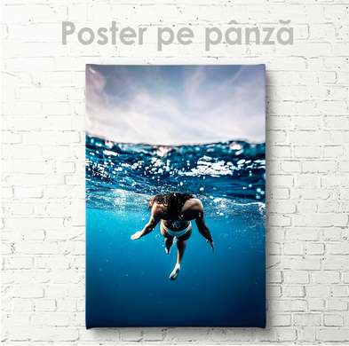 Постер - В океане, 30 x 45 см, Холст на подрамнике