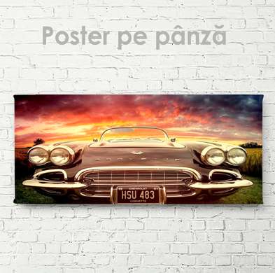 Poster - Corvette, 90 x 45 см, Poster inramat pe sticla
