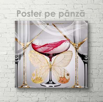 Poster - Băutură de lux, 100 x 100 см, Poster inramat pe sticla