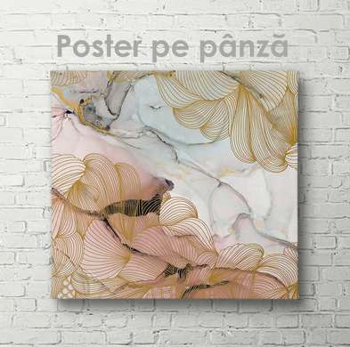 Poster - Model abstract, 100 x 100 см, Poster inramat pe sticla